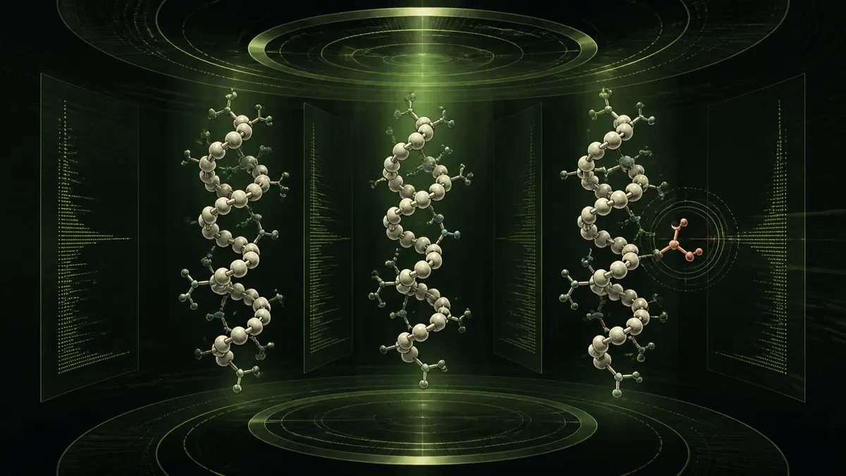 Conceptual comparison of peptide structures inside a molecular quality-control chamber