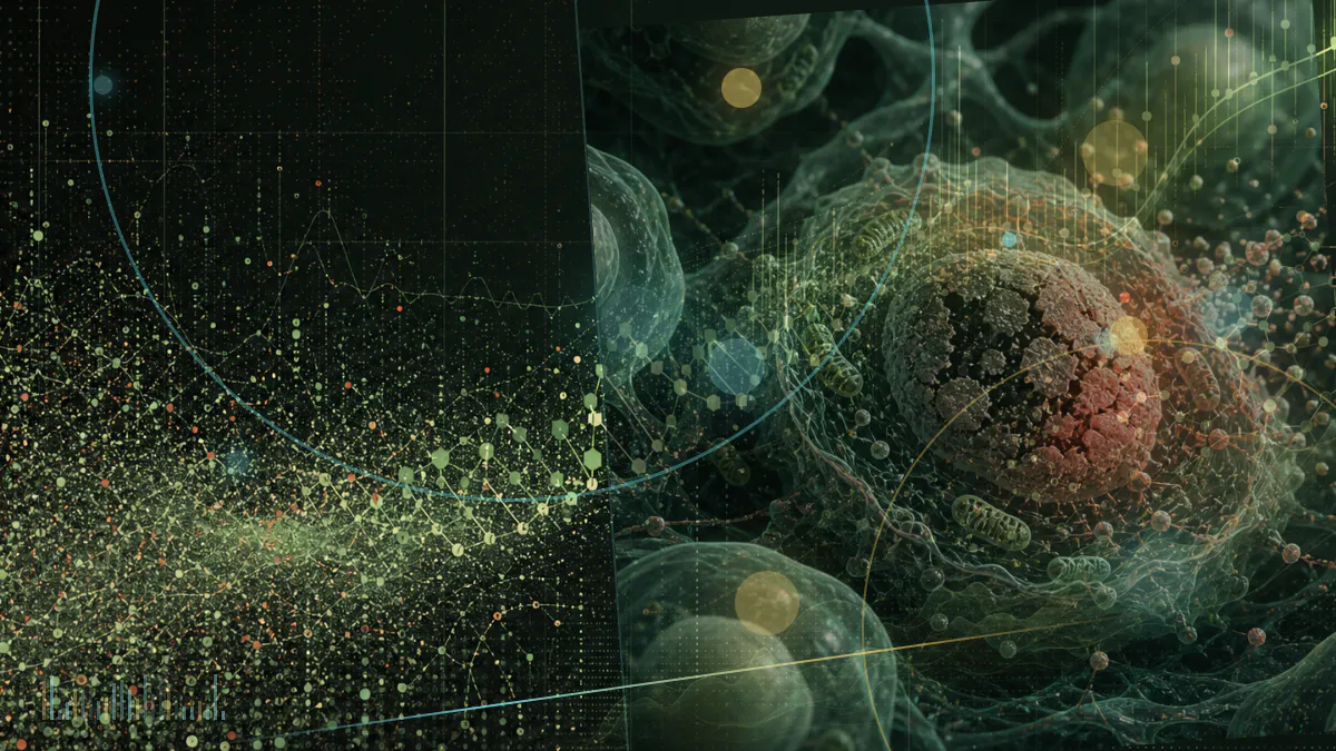 Conceptual illustration of a clinical artificial-intelligence system being evaluated against medical safety and performance criteria