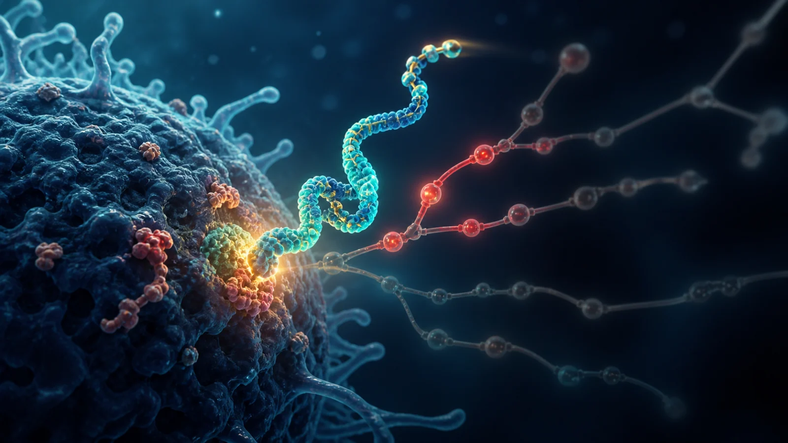 Conceptual peptide-MHC engager bridging a selected T cell and a HER2-positive tumor cell