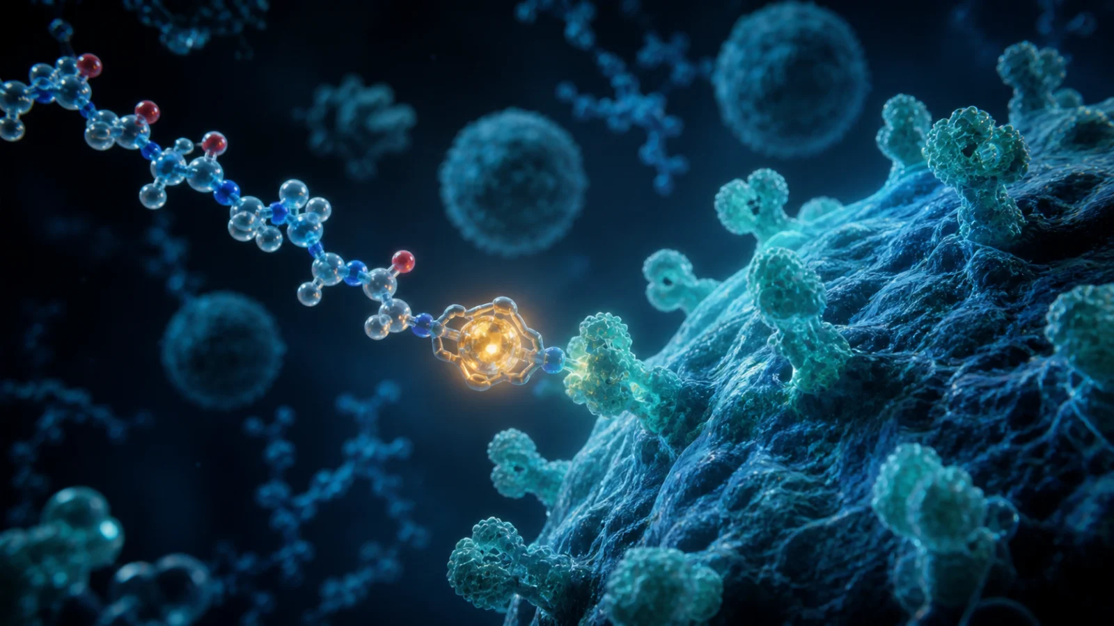 Conceptual therapeutic peptide scaffold integrated with bone and cartilage structures